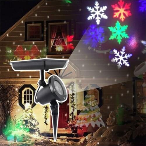 LED Solar Laser Light Outdoot/Indoor Projector Moving Snowflake Lamp Waterproof Christmas Party Stage Wall Garden Landscape Lamp