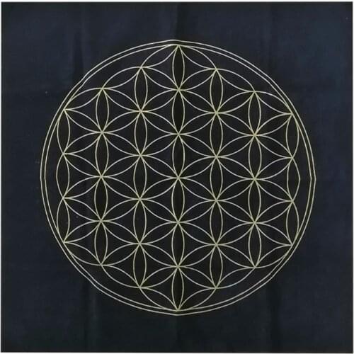 Tarot Card Special Tablecloth Flower of Life Divination Altar Cloth Board Game Fortune Astrology Velvet Card Pad