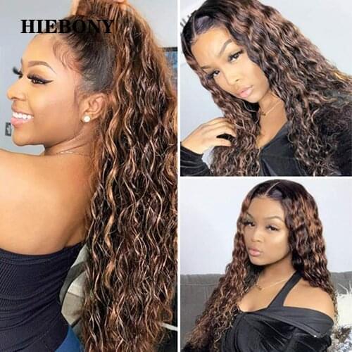 Highlight Curly Lace Front Human Hair Wigs with Baby Hair Brazilian 13x6 Highlight 4/27 Curly Lace Front Wigs Bleached Knots