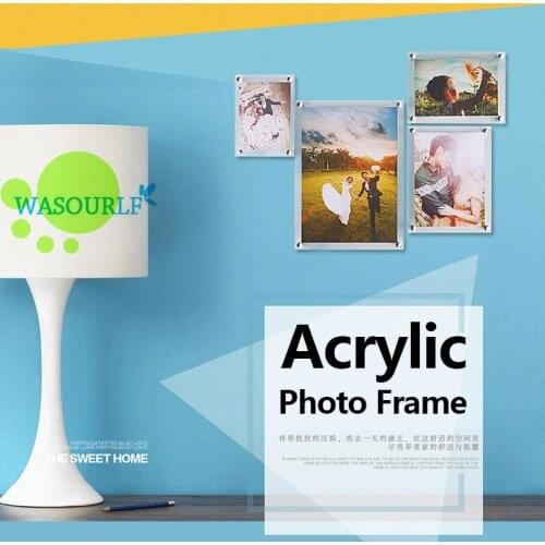 Square photo frame Acrylic material wall mounted transparent lucency for house decorate gift