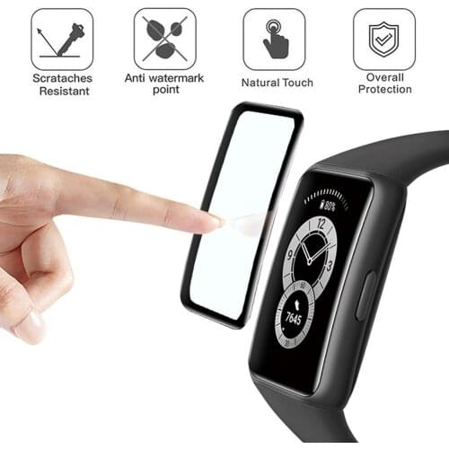 New 2PCS Anti-scratch 3D Curved Glass Screen Protective Film For Huawei Honor Band 6 Wristband Curved Edge Thin Film Bracelet