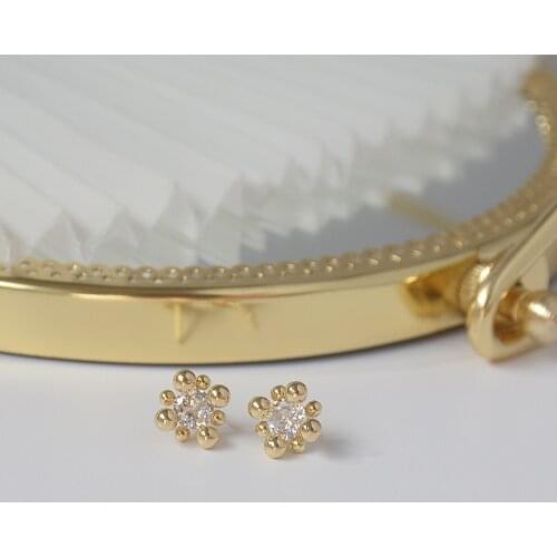 New Arrival Fashion Jewelry 925 Silver Needle Zircon Exquisite Small Round Bead Earrings for Woman Simple Cute Daily Earring