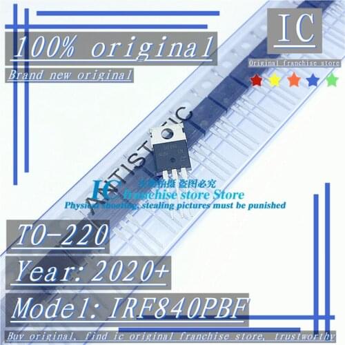 2020+ 100% Brand new original 10PCS-50PCS IRF840PBF IRF840 TO-220 Field effect 500V 8A N-channel MOS tube