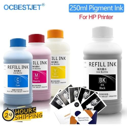 250ml/ Bottle Universal Pigment Ink Bottle For HP 21 22 178 364 564 655 670 711 932 950 951 952 953 954 955 Printer Ink For HP