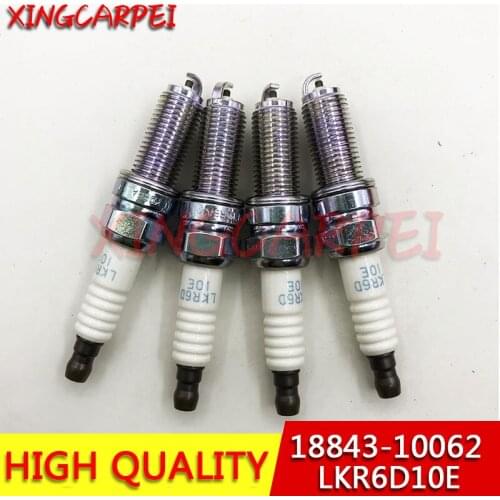 4pcs LKR6D10E 18843-10062 Car Spark Plug 96569 For Kia Picanto Morning Rio Hyundai Accent 1884310062 18843-10062 LKR6D-10E