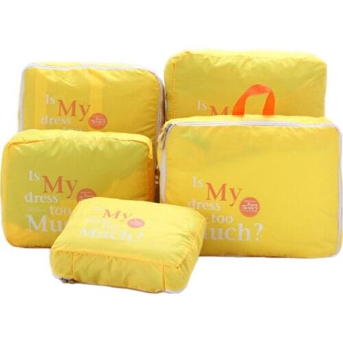 6SETS / LOT Fashion Double Zipper Waterproof High Quality Men Women Luggage Travel Bag Packing Cube Portable Organizer Wholesale