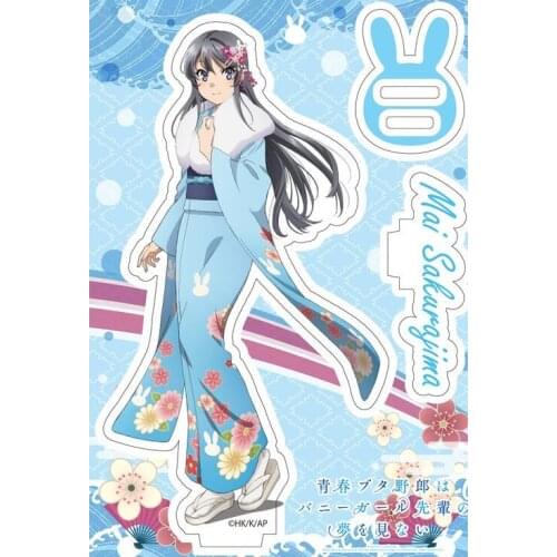 Anime Seishun Buta Yarou Sakurajima Mai New Year Theme Acrylic Stand Model Plate Decor Toy Cosplay