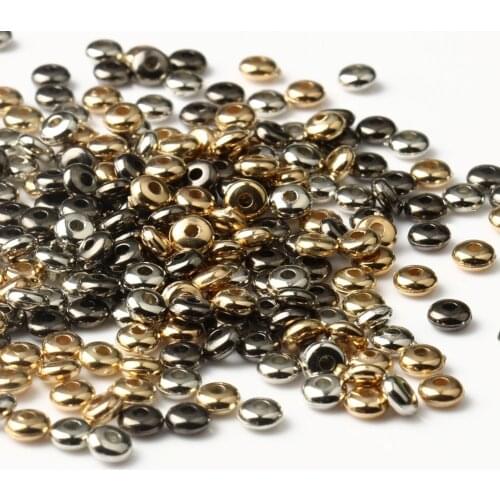 4/6mm CCB Plastic End Bead Wheel Charm Loose Spacer Beads for Jewelry Making DIY Bracelet Findings Supplies 100-200pcs Wholesale