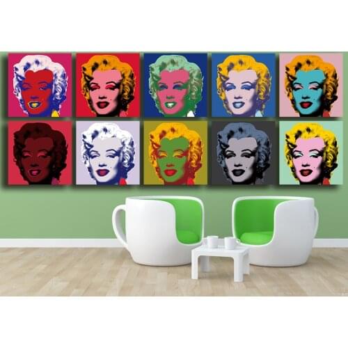 Andy Warhol 10pc Marilyn Monroe Wall Art Oil Painting Prints Painting On Canvas No Frame Pictures For Living Room GIFT Landscape