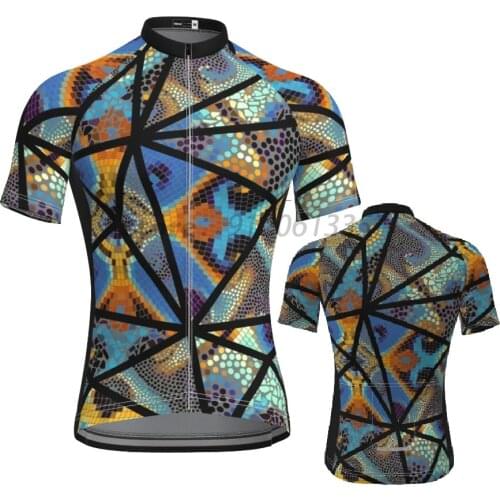 Mens Short Sleeve Cycling Jersey Blue Bike Top Mountain Bike MTB Road Bike Cycling Breathable Quick Dry Sports Clothing