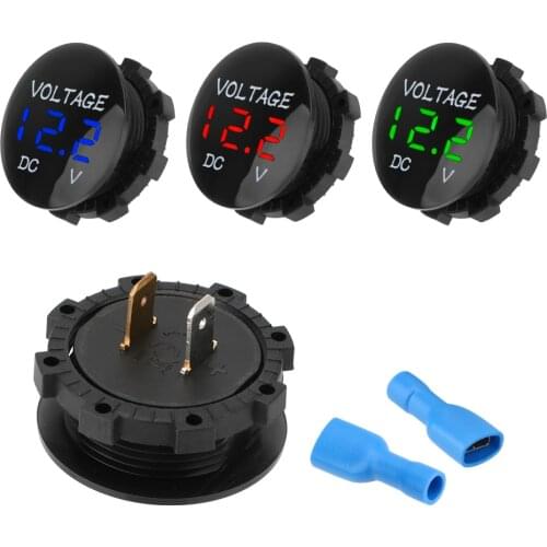 For Car Auto Motorcycle Boat Led Display DC 12V-24V Voltage Meter Tester Mini Digital Voltmeter Ammete