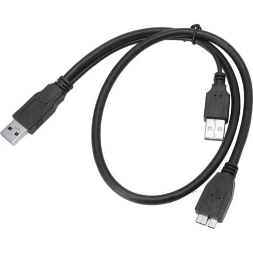 USB 3.0 Dual Power Y Shape 2 x Type A To Micro B Cable External Hard Drive Disk