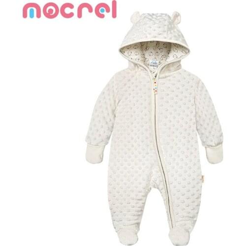 Baby Clothes Winter Warm Baby Long Sleeve Jumpsuit Neonatal Bag Feet Ha Clothing Baby Autumn Winter Boy Clothes Footies Babies