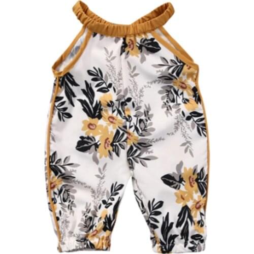 Summer Newborn Infant Girls Romper Sleeveless Floral Print Jumpsuit Toddler Kids Baby Playsuit Clothes Outfit Set 2019 Hot 0-4Y