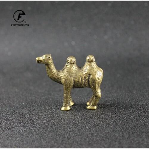 Handmade Mini Pure Brass Retro Animal Alpaca Camel Statue Desk Decoration Ornaments Gifts Home Decor Sculpture Copper Pocket