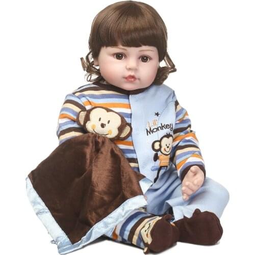 New design lifelike reborn baby doll soft real touch cute Monkey clothes toys and gift for children on Birthday and Christmas