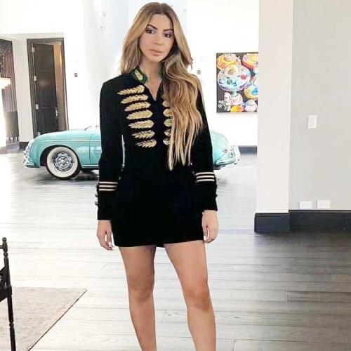 Wholesale 2020 Autumn And Winter New dresses Black long sleeve Fashion tight Leisure Celebrity Party bandage Dress(L2748)