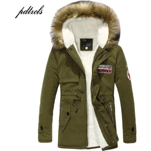 Hot Embroidery Letters Winter Long Parka Men Casual Slim Fit Hooded Winter Cotton Lovers Coats Mens Streetwear Fashion Casual