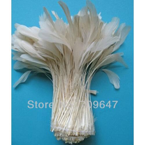 Feathers! 100PCS/LOT 6-8 "(15-20cm) Long Soft Off White Stripped Coque Rooster Feathers,Loose Feathers For Hats,White Feathers