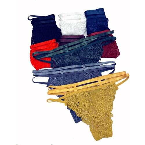 Sexy Panties Women Lace Low-Rise Solid Briefs Female Underwear Transparent Temptation Lingerie Ladies G String Thong Plus Size