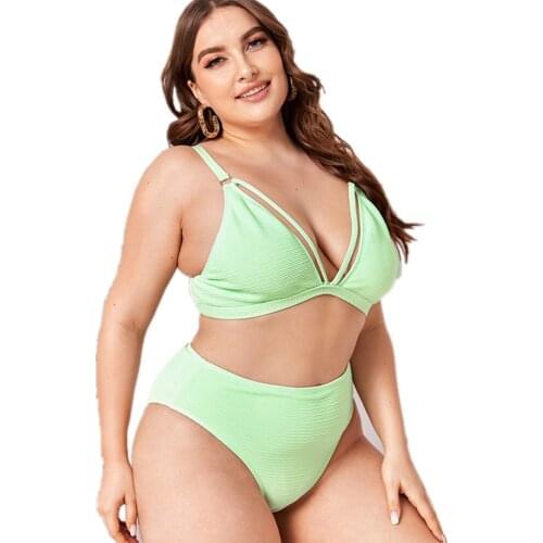 Plus Size Sexy Bikini Set Women Swimwear Push Up Swimsuit Bathing Suit Bandage Biquinis Female Summer High Waist Beachwear
