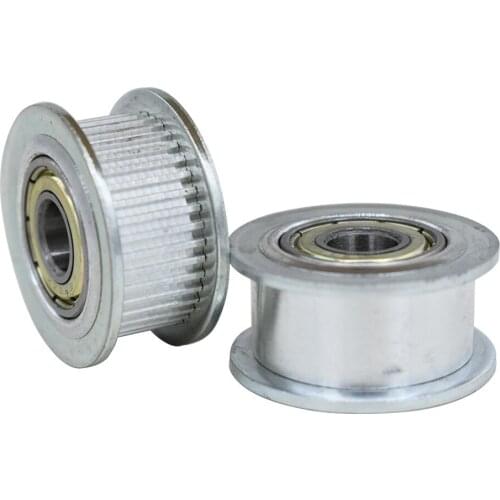 Aluminum Alloy 30 Teeth MXL Timing Idler Pulley 3/4/5/6mm Bore 7/11mm Width Bearing Pulley With/No Teeth