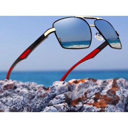Aluminum Mens Sunglasses Polarized Lens Brand Design Temples Sun glasses Coating Mirror Glasses Oculos de sol 7719