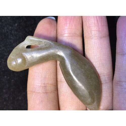 Big Treasure Talisman Chinese Hongshan Jade Cultural Totem Mantis Carving Pendant Timestown