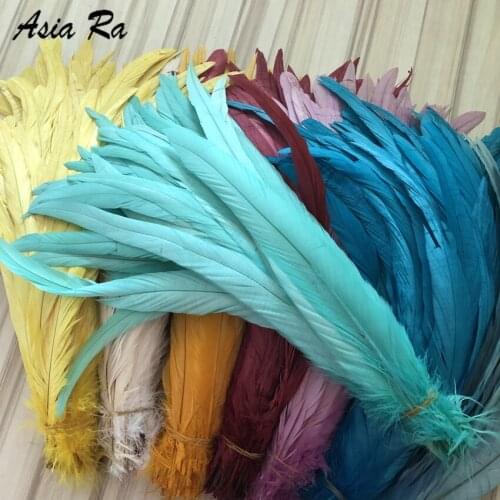 Water Blue Dyed Rooster tail feather 500pcs/lot 10-12inch 25-30cm chicken feather coque feather for wedding decorations carnival