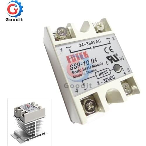SSR-10DA Solid State Relay Actually 3-32V DC TO 24-380V AC SSR 10DA WITHOUT Plastic Cover Single Phase Solid State Relay