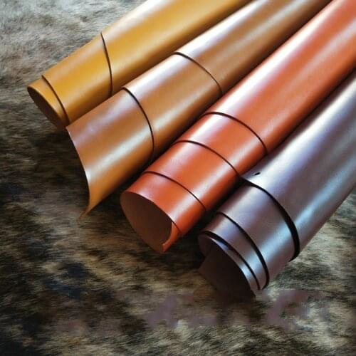 Vintage Top Layer Real Leather Material Piece Pull-Up Cowhide Water Dyed Yellow Brown Series Black DIY Leathercraft