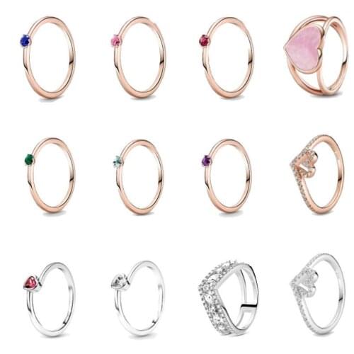 925 Sterling Silver pandora Ring Women Fashion Jewelry Vintage Style Ring Female Fit Girls And Couple Engagement Wedding