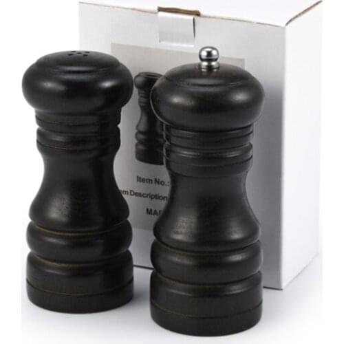 10 Sets Black Pepper Grinder Set Wooden Salt and Pepper Salt Mills Kitchen Seasoning Tools