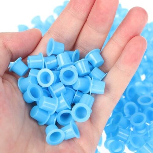 100/500Pcs Disposable Tattoo Ink Cup Permanent Tattoo Eyebrow Pigment Caps Beauty Body Tattoo Arts Supplies