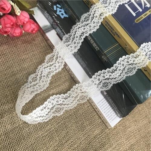 2.4-3.3cm S1062 white Nylon Spandex stretch Narrow lace trimmings for sewing process clothing accessories