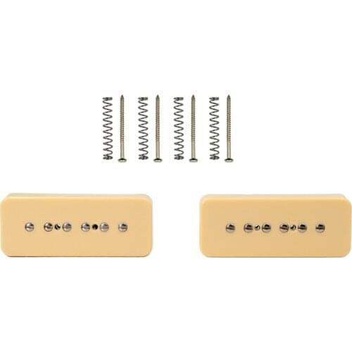 2Pcs Soap Bar Electric Guitar Pickups Cream 50mm/52mm with Screws Springs Luthier Supply
