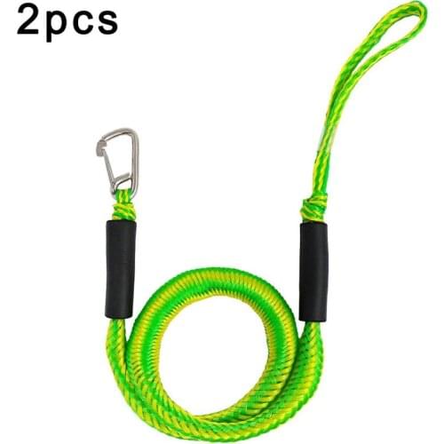 2pcs 3.5Ft Elastic Boat Bungee Dock Lines Stretching Mooring Rope Foam Float Shock Cord Anchoring Docking Rope For Boat Kayak