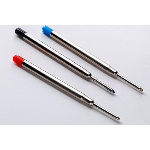 200Pcs/lot Metal Ballpoint Pen Refills Blue & Black Ink Medium Roller Ball Pens Refill School Office Stationery Gifts Supplies