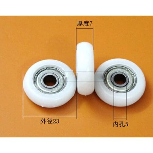 4pcs 5*23*7mm White R Model POM Coated Pulley Tire Wheel Arc Ball Bearing 625ZZ