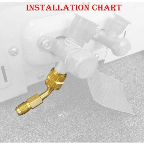 45 Degree 410A R22 Refrigerant Tool Air conditioning Safety Valve Adapter 1/4" 5/16" Inch Male/Female Thread Charging Hose Valve