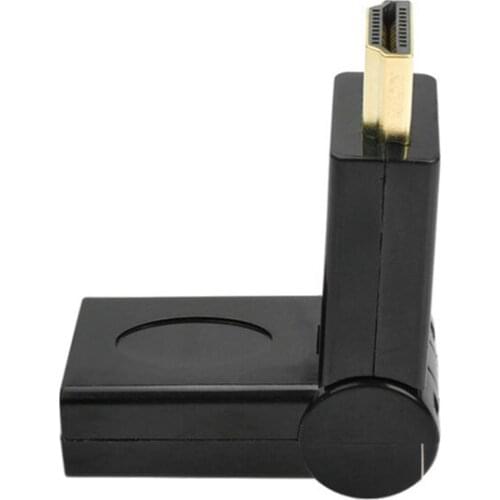 500pcs 180 Degree high-quality hdmi male to HDMI female Right Angle Narrow Adapter for 1080p 3D TV HDTV hdmi adapter