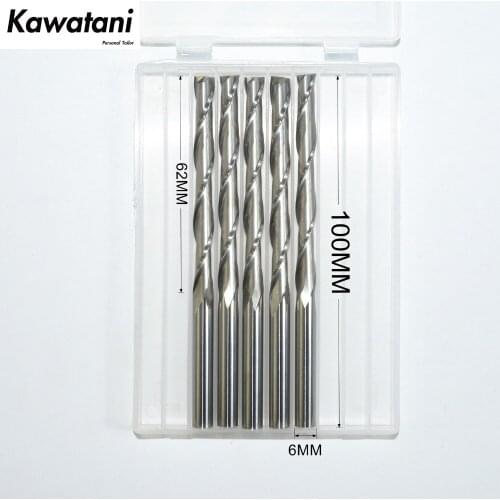 6mm*62mm,Freeshipping CNC solid carbide End Mill,tungsten woodworking router bit,2 Flute end milling cutter,MDF,acrylic,PVC