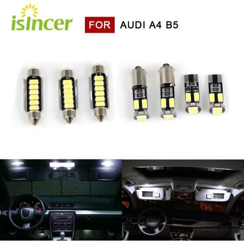 7pcs 5630 Premium Canbus LED Interior Light for Audi A4 S4 RS4 B5 Convertible 1995 to 1998 size 25 35 38 41mm Lamp