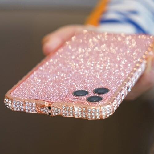 Bling Diamond Bumper Protective Crystal Metal Frame Case For iPhone11 Pro X XS Max XR 8 7 6 6S Plus Capa Glitter Rhinestone Film