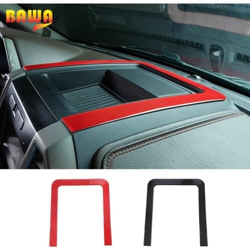 BAWA Carbon fiber style Central control Storage Table Covers Stickers Trim Accessories for Ford F150 2015+Car Interior Access