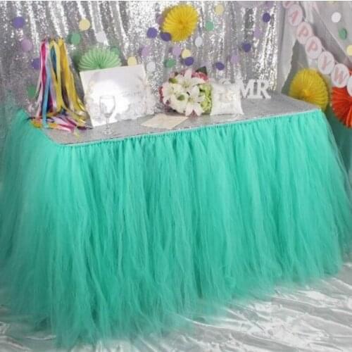 91.5*80 cm a yard Customized Color Tulle Table Skirt for Wedding Decoration Tulle Tutu Table Skirt Wedding Favors Home textile