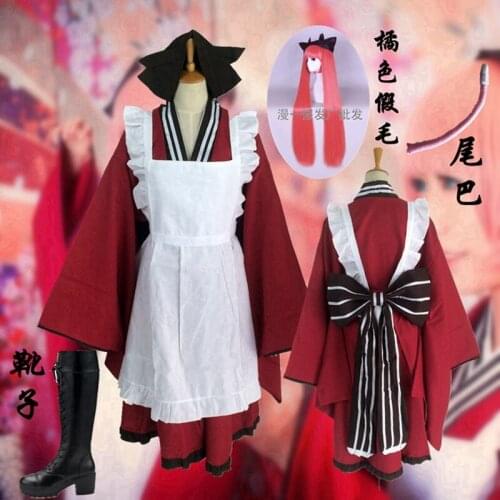 Gugure! Kokkuri-san Ichimatsu Kohina Cute red Tama Kimono Fancy Cosplay Costume Made Japanese Anime Gugure! Kokkuri-san Cosplay