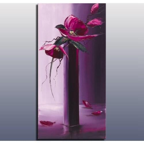 Hotselling handmade good quality flower painting canvas modern heavy texture abstract flower art