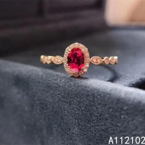 KJJEAXCMY fine jewelry S925 sterling silver inlaid natural ruby new girl lovely adjustable ring support test Chinese style