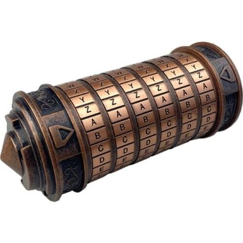 DaVinci Code Toys Metal Cryptex Locks Romantic Wedding Birthday Gifts Valentines Day Gift Letter Password Escape Chamber Props